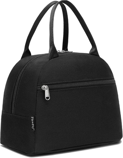 FlowFly Insulated Lunch Cooler Bag - Tote Bag Organizer for Women/Men, Black