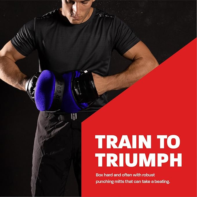 Hawk Sports Punching Mitts for Men, Women, & Kids, Leather Focus Mitts for Martial Arts & Boxing Training, Curved Punch Mitts for Karate, Kickboxing, Krav MAGA, Muay Thai & Taekwondo