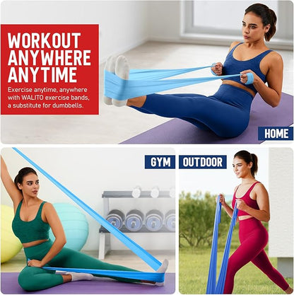WALITO Resistance Bands for Working Out, Exercise Bands for Women and Men, Workout Bands for Physical Therapy, Stretch, Recovery, Pilates, Rehab, Strength Training and Home Gym