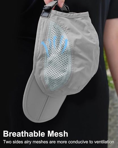 GADIEMKENSD Mens Folding Outdoor Hat Long Brim UPF 50+ Sun Protection