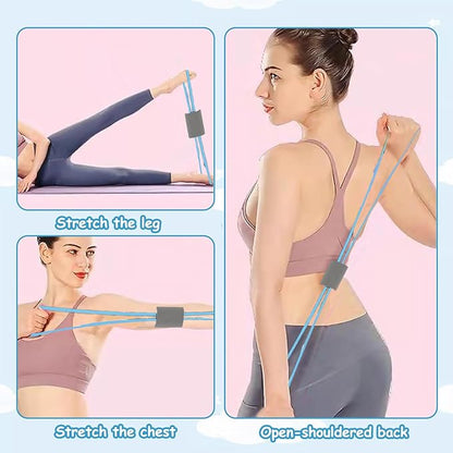 2 Pcs Figure 8 Resistance Band, Resistance Band with Handles, Suitable for Full Body Exercise, Strength Training, Flexibility, Exercise Elastic Rope, Suitable for Home, Gym (Blue)