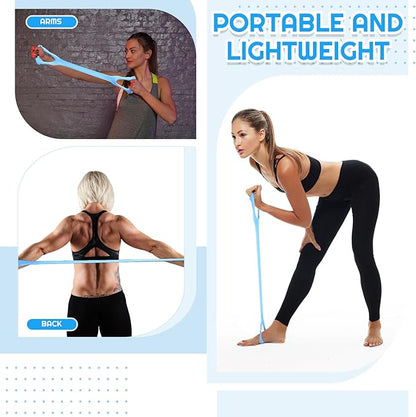 6 Pcs Fitness Resistance Exercise Bands 6 Tube Pedal Puller Resistance Band Set for Women Weight Loss Thigh Training Workout Equipment Elastic Arms Abdomen Shoulder Waist Leg Beginners Yoga