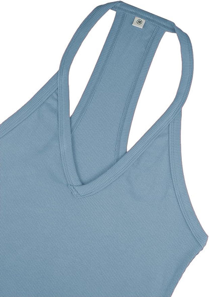 iGENJUN Workout Tops for Women Racerback Basic Tank Summer 2025 Camisole V Neck Slim Fit Ribbed Sleeveless