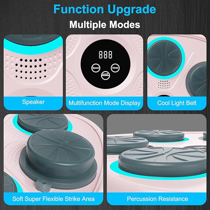 2025 New Model Smart Music Boxing Machine for Adults and Kids, Training Machine with LED Electronic Wall Mounted, Home Indoor Workout Equipment with Premium Boxing Gloves