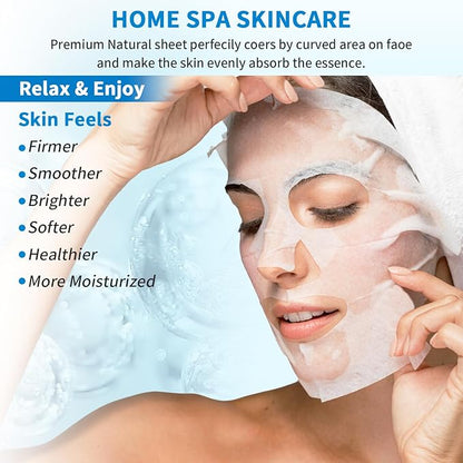 12 Pack Sheet Face Masks Skincare (Collagen, Hyaluronic acid, Snail, Retinol, Vitamin C, Niacinamide) Collagen Face Mask Hydrating Face Masks for Women Skin Care, Moisturizing, Brightening, Anti-Aging