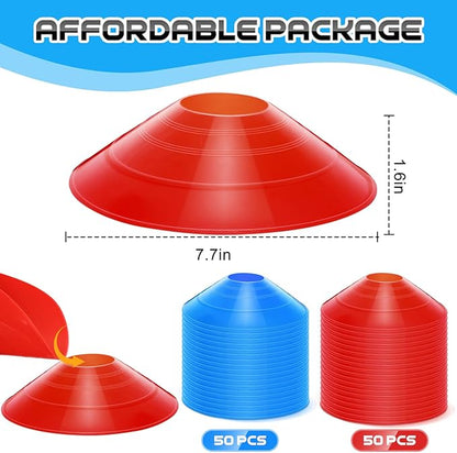100 Pcs Soccer Training Cones Kit Field Pro