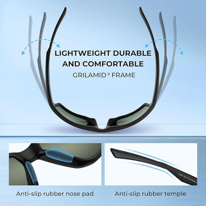 KastKing Osage Polarized Sport Sunglasses for Men and Women, Ideal for Driving Fishing Cycling Running, UV Protection