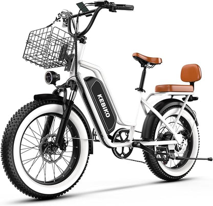 1500W Electric Bike for Adults,48V 20/60Ah Removable Battery Max Range 80Miles & 30MPH Electric Bicycle,20''×4" Fat Tire Ebike,Adult Electric Bicycles for Commute Beach Snow,E-Bike UL Certified