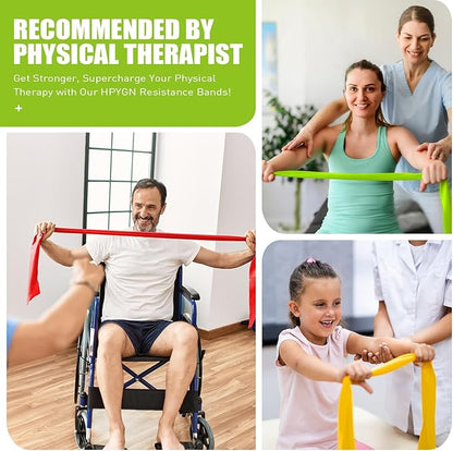 Resistance Bands, Exercise Bands, Physical Therapy Bands for Strength Training, Yoga, Pilates, Stretch Elastic Band with Different Strengths, Workout Bands for Home Gym