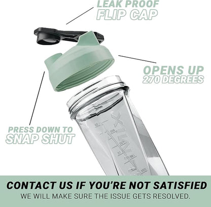 HELIMIX 2.0 Vortex Blender Shaker Bottle Holds upto 28oz | No Blending Ball or Whisk | USA Made | Portable Pre Workout Whey Protein Drink Shaker Cup | Mixes Cocktails Smoothies Shakes | Top Rack Safe