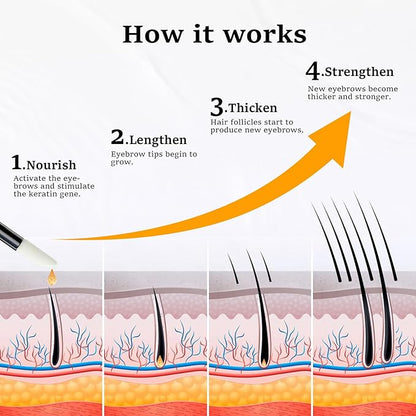 Eyebrow Serum, Fuller & Longer Looking Eyebrow Growth Serum, Advanced Eyebrow Enhancement, Vegan & Cruelty-Free, 0.1 Fl Oz（3ml）
