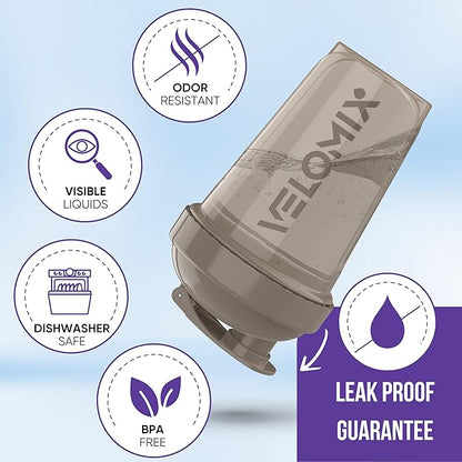 '-6 PACK- Shaker Cups for Protein Shakes 20 oz - 6x Wire Whisk | Leak Proof Protein Shaker Bottle for Protein Shakes, Shaker Bottle Pack for Pre & Post Workout, Shaker Cup (Modern Neutrals)