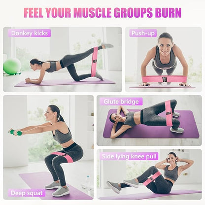 Resistance Bands for Working Out, Exercise Workout Bands for Women & Men, 3 Levels Elastic Stretch Bands for Exercise with Carry Bag for Physical Therapy, Home Fitness, Strength Training, Yoga