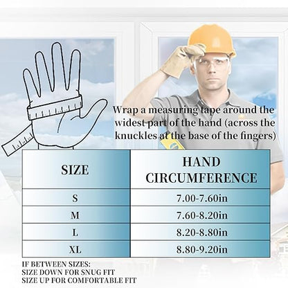 JUMPHIGH Work Gloves for Men, Multi-Functional Light Duty Mechanic Gloves, Outdoor, Performance Fit, Touch Screen, Abrasion Resistant