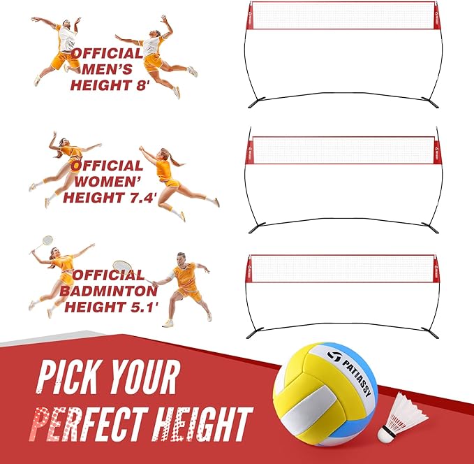 14ft Freestanding Volleyball Practice Net for Indoor or