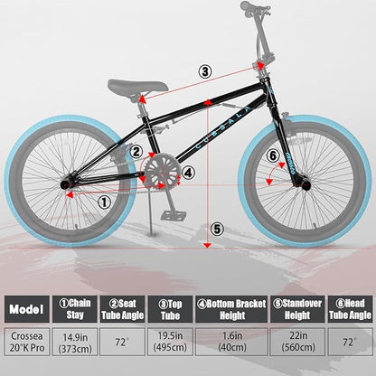 Freestyle BMX Bike, 18 20 Inch Kids Bicycle for 5-13 Years Old Kids and Beginner Level Rider, Multiple Colors