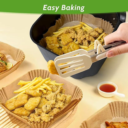 360 Pcs 8” Square Unbleached Heavy Duty Air Fryer Paper Liners Disposable, Non-Stick & Non-Leak Parchment Paper Liners for Airfryer Basket, Deep Fryer Parts & Accessories