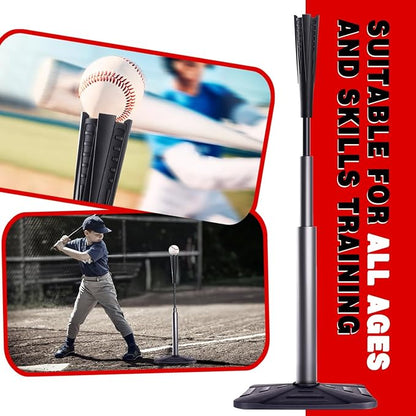 4-Prongs Ball Rest Batting Tee for Baseball and Softball， 23" to 44" Adjustable Baseball Tees for Hitting，Heave Duty Base Baseball Tee （No Included The Baseball）