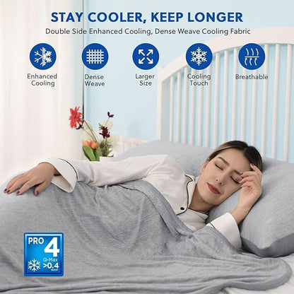 HOMFINE Cooling Blankets for Hot Sleepers - Summer Blanket Thin Lightweight Breathable Soft Double Side Enhanced Cooling for Bed Couch Sofa, Keep Cool for Night Sweats (Grey, 60 x 80 inches)