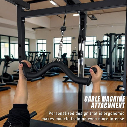 Lat Pulldown Bar - T Bar Row & Tricep Attachment for Home Gym Exercise