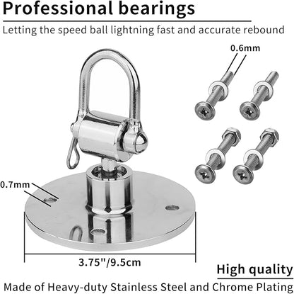 Heavy Duty Adjustable Speed Bag Platform Kit 24" + Speed Punching Ball (10"x7") Adjustable Height Wall Mount Professional Fitness Ball Boxing Reaction Training Kit