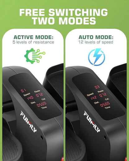 FUNMILY Under Desk Elliptical Machine, Large LCD Ellipse Leg Exerciser as Seen on TV, While Sitting for Seniors/Adults, 100% Pre-Assembled Exercise Equipment with Remote & Magnetic Storage