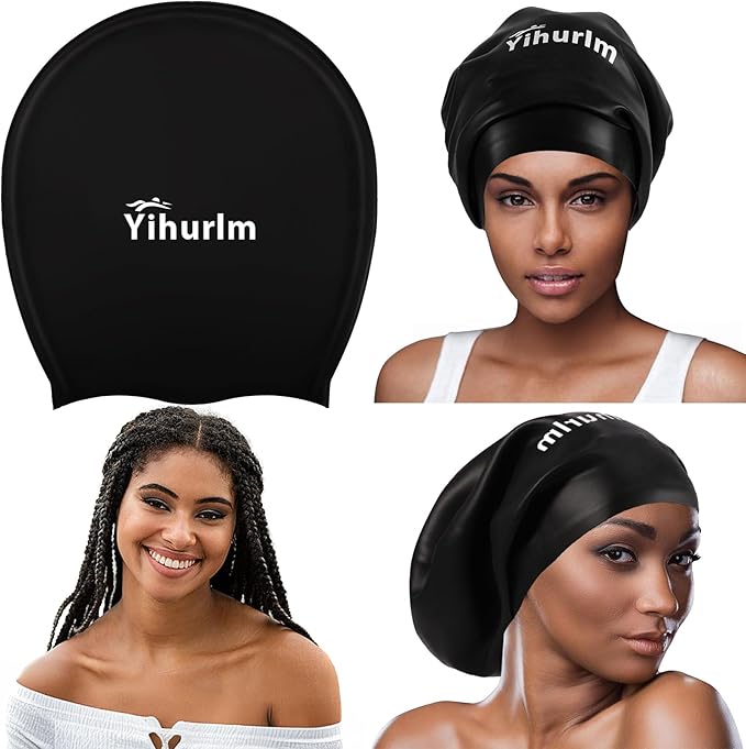Extra Large Swim Cap,Swimming Caps for Women Men,Swim caps for Women,Waterproof Silicone Swim Cap,Keep Hair Dry,Swim Cap for Braids and Dreadlocks Women,Swim Cap for Long Thick Curly Hair