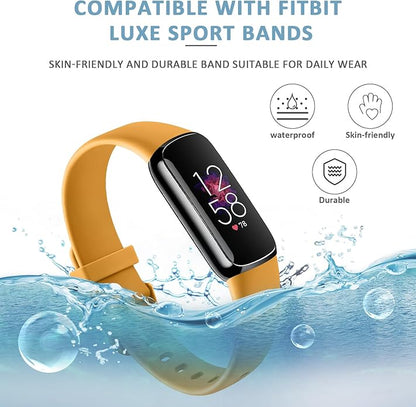 2 Pack Bands for Fitbit Luxe Bands Women Men, Soft Silicone Wristband Replacement Strap for Fitbit Luxe/Luxe Special Edition Fitness Tracker