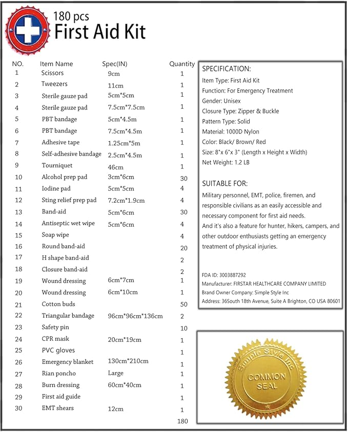 EMT Pouch MOLLE Ifak Pouch Tactical MOLLE Medical First Aid Kit Utility Pouch Carlebben (with Medical Supplies Red)