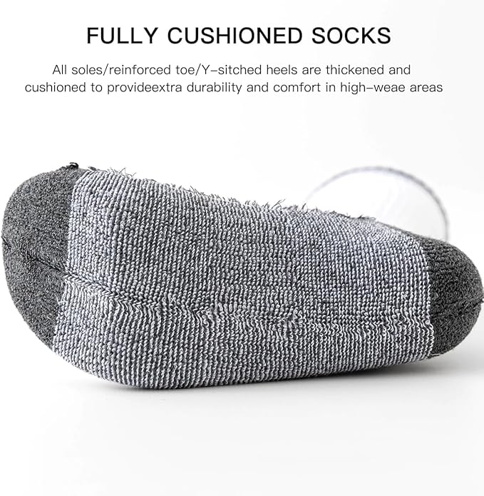 JOYNÉE 8 Pairs Mens Breathable Athletic Crew Socks Arch Support Cushioned Socks for Hiking Sports Running,Sock Size:10-13