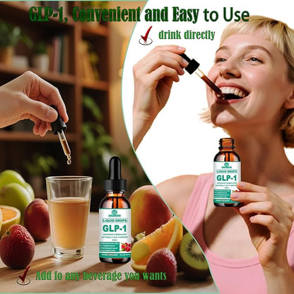 GLP-1 Supplements Drops | 9-in-1 Premium GLP1 Boost w. Berberine, Ceylon Cinnamon, Green Tea Extra- ct Eriocitrin, Naturally GLP 1 Support for Metabolism & Gut Digestion丨Raspberry, Sugar Free