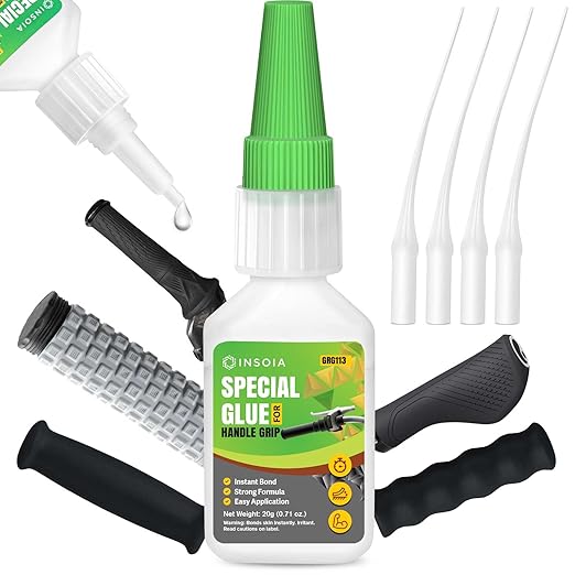 Grip Glue, 20g Quick Dry Handlebar Grip Adhesive for Motorcycle, Dirt Bike, ATV, Bicycle, Ebike & Snowmobile ??Quick-Dry, Waterproof, Flexible Repair Clear Glue