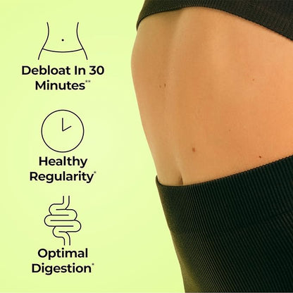 HUM Flatter Me Digestive Enzymes with Probiotics & Prebiotics - Fast-Acting Bloat Relief, Digestive Health and Regularity, Vegan Formula 60 Servings