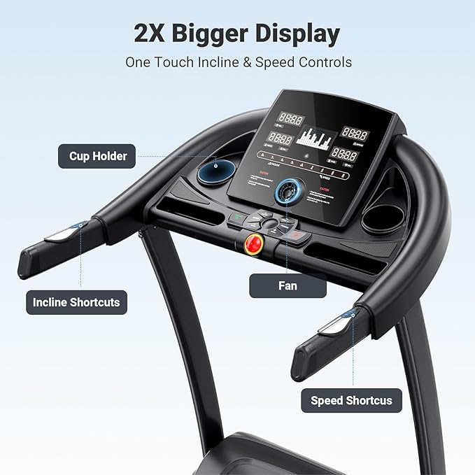 THERUN Incline Treadmill for Running and Walking, 300 lbs Weight Capacity Folding Treadmill with 0-15% Auto Incline, Wide Belt, 3.5HP, App, Heart Rate