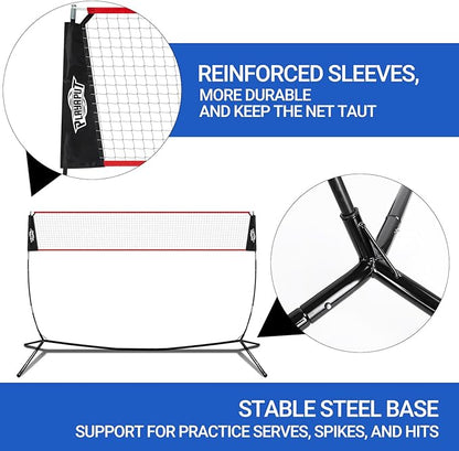 20FT Volleyball Training Net, Height Adjustable Volley Ball Nets for Hitting,Serving Spiking Practice,Portable Volleyball-Net for Beach Indoor Outdoor Bacyard| with Carryingbag & Sandbags