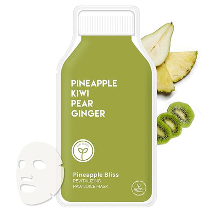 ESW Beauty Pineapple Bliss - Revitalizing Raw Juice Face Mask - Revitalizing with Pineapple, Kiwi, Ginger & Pear for Dull, Uneven Skin - Enhances Radiance & Smoothness