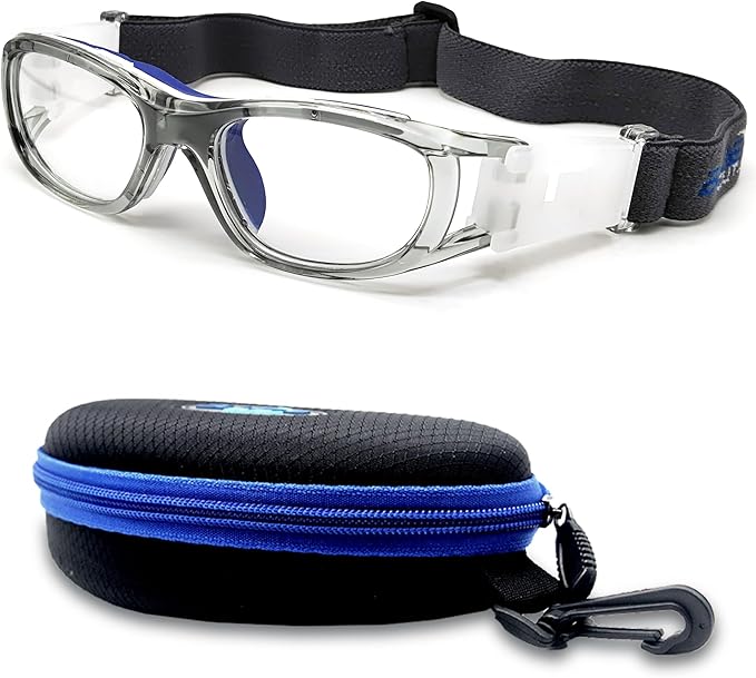 BLUE CUT Safety Basketball Goggles For Kids for Outdoor Sports Activities Anti Fog Replaceable to Prescription Lenses