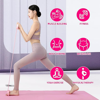 Resistance Bands with Handles, Single Resistance Bands, Exercise Bands with Comfortable Handles, Resistance Training, Physical Therapy, Home Workouts, Fitness, Pilates