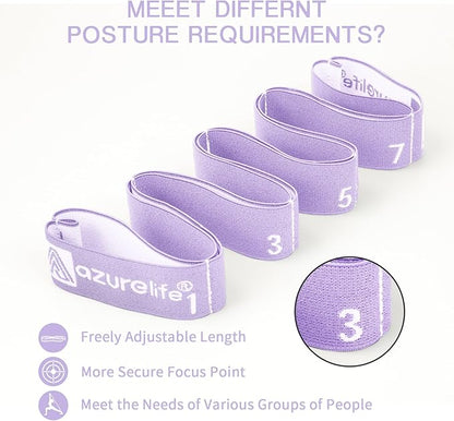 Premium Durable Stretch Straps with Loops, Stretching Strap for Physical Therapy, Multi-Loop Yoga Strap Fitness Exercise Strap for Yoga, Pilates, Dance, Flexibility&Exercise