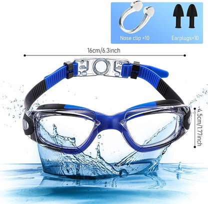 Konohan 10 Pack Swim Goggles Bulk for Kids adult Pool Goggles Anti Fog Silicone No Leak Swimming Glasses for Men Women Youth