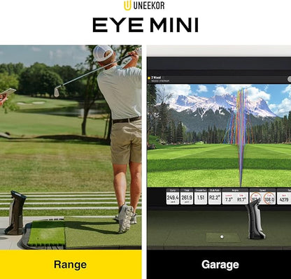 Eye MINI - Outdoor/Indoor Golf Launch Monitor & Simulator, 19 Precision Metrics, Near-Zero Latency, Sunlight-Readable Display, 8h Battery, iPad/PC/AI Compatible, Works with GSPro, E6, TGC19