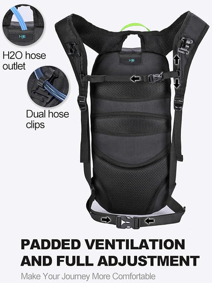 Hydration Backpack, Lightweight Hydration Pack with 2L Water Bladder, 6L Water Backpack for Men Women Cycling, Hiking, Mountain Biking, Skiing