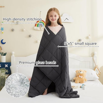 L'AGRATY Weighted Blanket - 36"x48" 3lbs Weighted Blanket Microfiber Material with Glass Beads Small Blanket for All-Season Summer Fall Winter Soft Thick Blanket