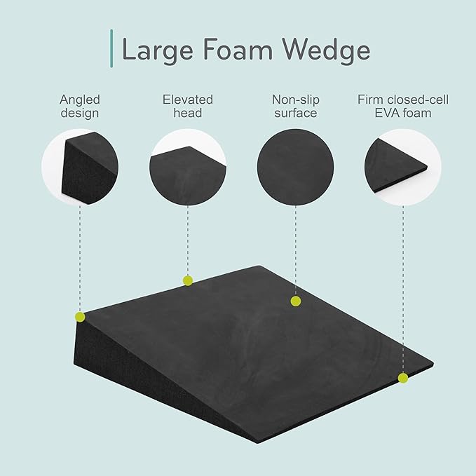Balanced Body Large Foam Wedge, Pilates Reformer Accessory, Workout Wedge for Home Gym or Studio, Black