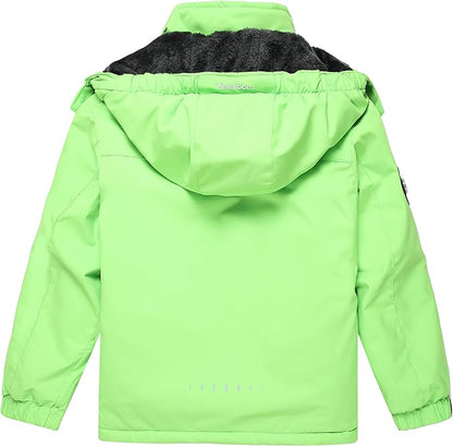 Keevoom Girl's Ski Jacket Winter Warm Thick Snow Coat Windproof Kids Outdoor Hooded Jackets