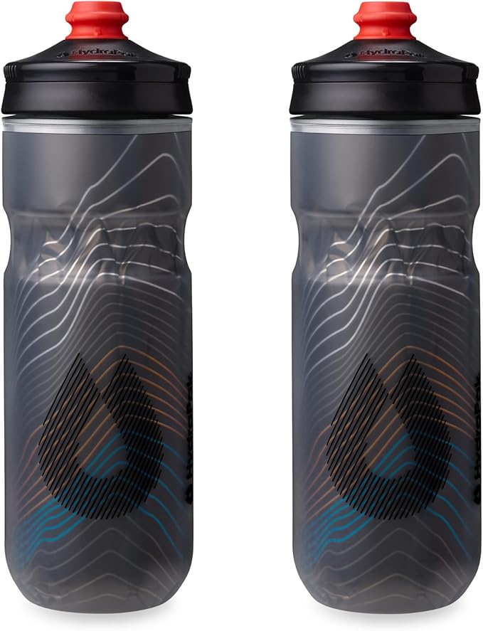 HydraPak Polar Surge Insulated Bike Water Bottle 2-Pack (20oz or 24oz) - High Flow, Fits Most Bike Cages, For Cycling & Sports