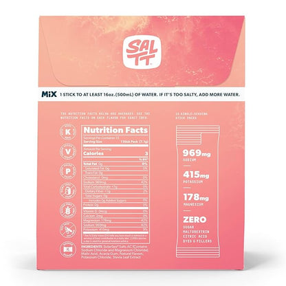 Keto Chow SALTT Electrolytes Powder Packets, Fruit Variety Pack (15 Packets) - Magnesium, Potassium, Sodium, Trace Minerals - Vegan & Gluten Free - Travel Essentials - Made in USA