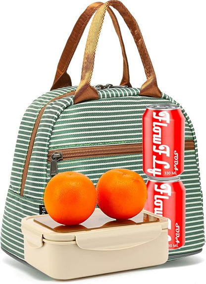 FlowFly Insulated Lunch Cooler Bag - Tote Bag Organizer for Women/Men, Green