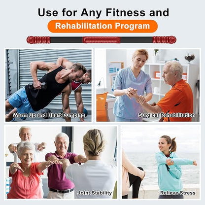 Fitness Exercise Bar,Elastic Fitness Bar,High Frequency Vibration Training Fat Buring Workout Bar for Yoga Pilates Sports,Power Twister for Arm,Abdominal Muscles Strength Exercises In Home Gym