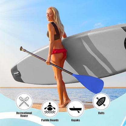 2 Set of 3 Pieces Sup Paddle Board Paddle Kayak Adjustable Stand up Oar Aluminum Alloy Lightweight Replacement Paddleboard Detachable Aluminum Alloy Shaft for Surfing Fishing